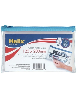 Helix Clear PVC Pencil Case Small - Blue
